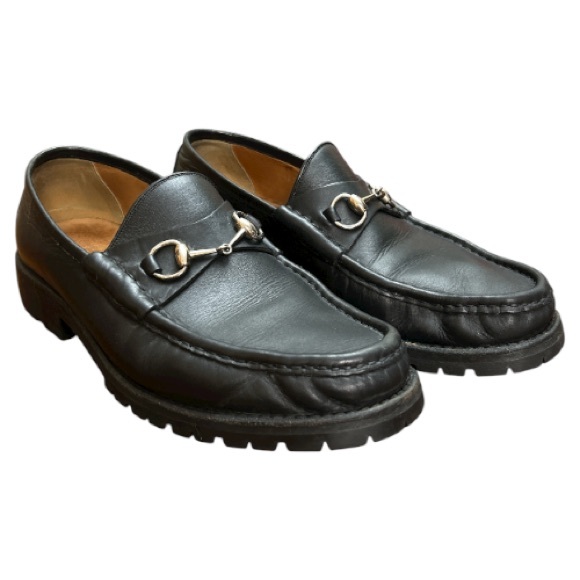 Gucci Men's Black Leather Loafers 10.5